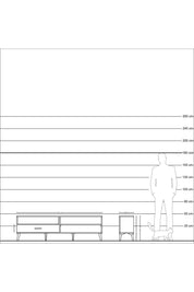 Arges TV Ünitesi 2 Raflı Tek Çekmeceli  176x30x51 Aytaşı-Antrasit/Aytaşı