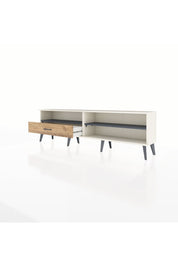 Arges TV Ünitesi 2 Raflı Tek Çekmeceli  176x30x51 Aytaşı-Antrasit/Çam