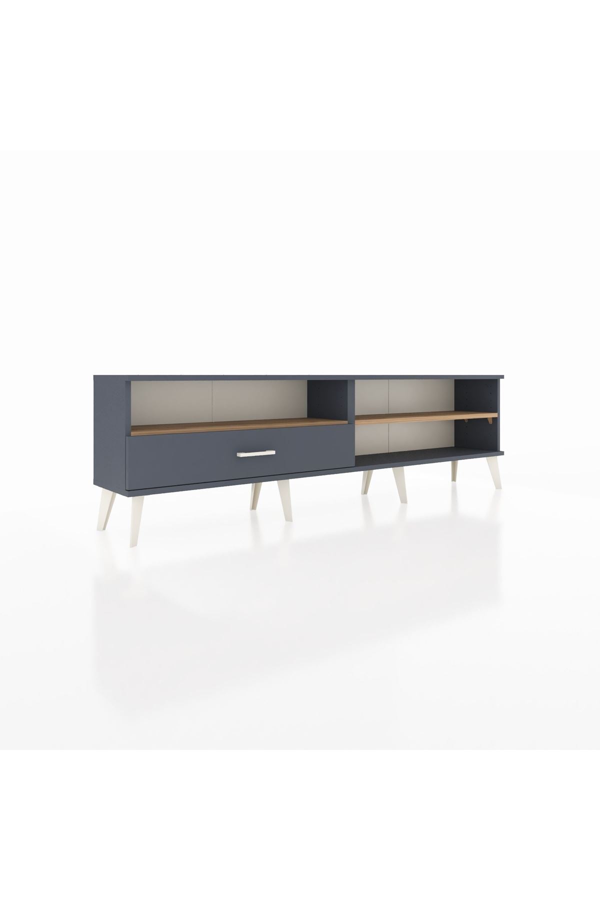 Arges TV Ünitesi 2 Raflı Tek Çekmeceli  176x30x51 Antrasit-Çam/Antrasit