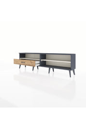 Arges TV Ünitesi 2 Raflı Tek Çekmeceli  176x30x51 Antrasit-Aytaşı/Çam