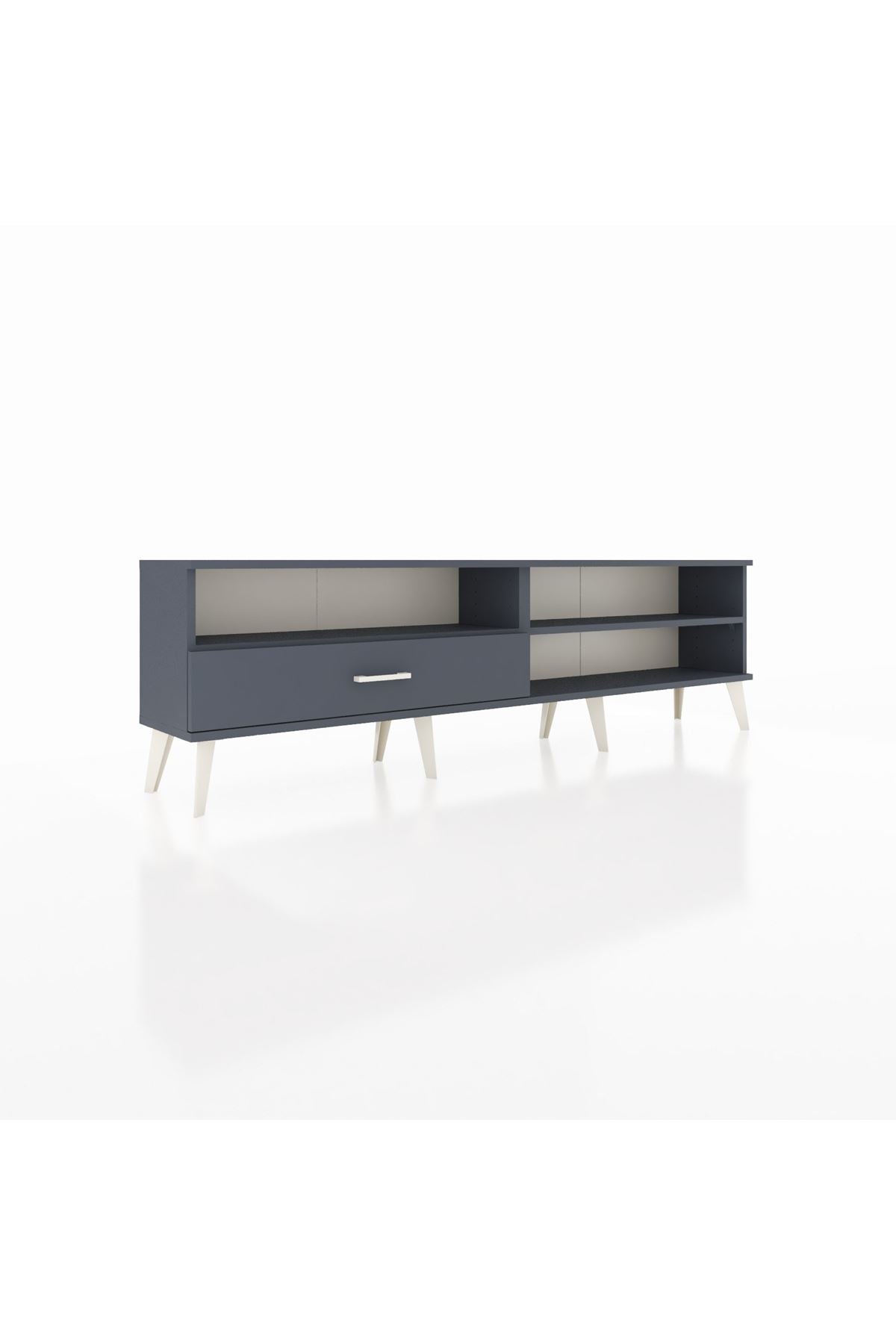 Arges TV Ünitesi 2 Raflı Tek Çekmeceli  176x30x51 Antrasit-Antrasit/Antrasit