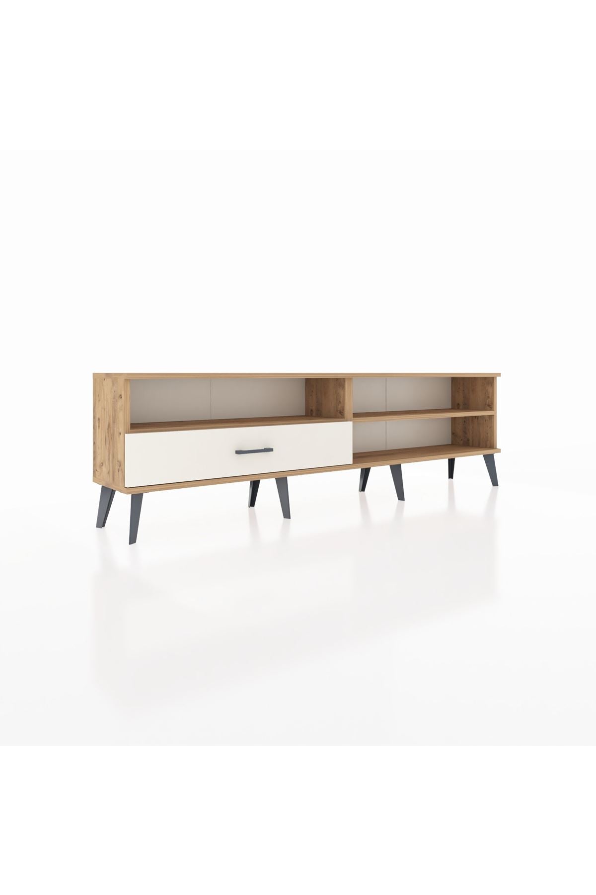 Arges TV Ünitesi 2 Raflı Tek Çekmeceli  176x30x51 Çam-Çam/Aytaşı