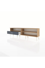 Arges TV Ünitesi 2 Raflı Tek Çekmeceli  176x30x51 Çam-Çam/Antrasit