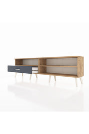 Arges TV Ünitesi 2 Raflı Tek Çekmeceli  176x30x51 Çam-Çam/Antrasit