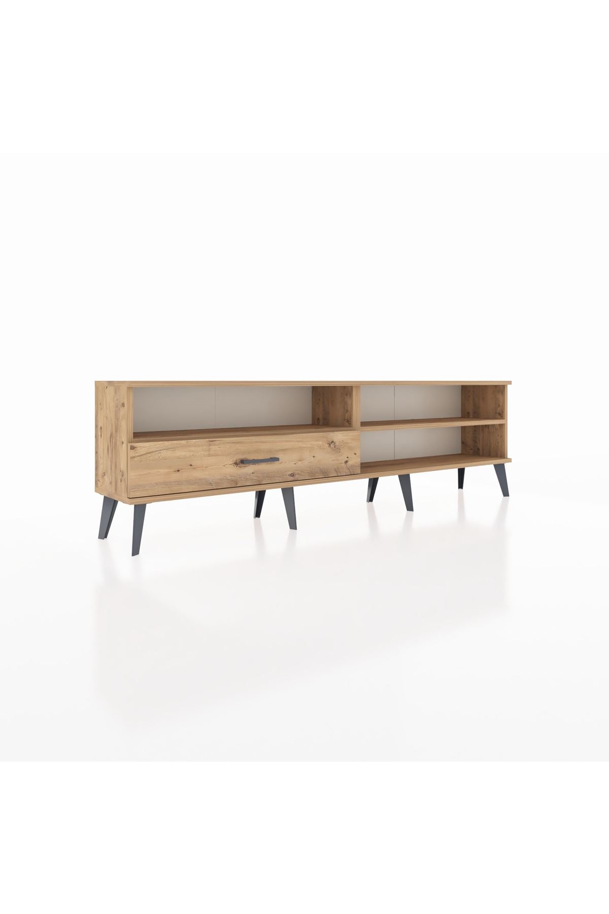 Arges TV Ünitesi 2 Raflı Tek Çekmeceli  176x30x51 Çam-Çam/Çam