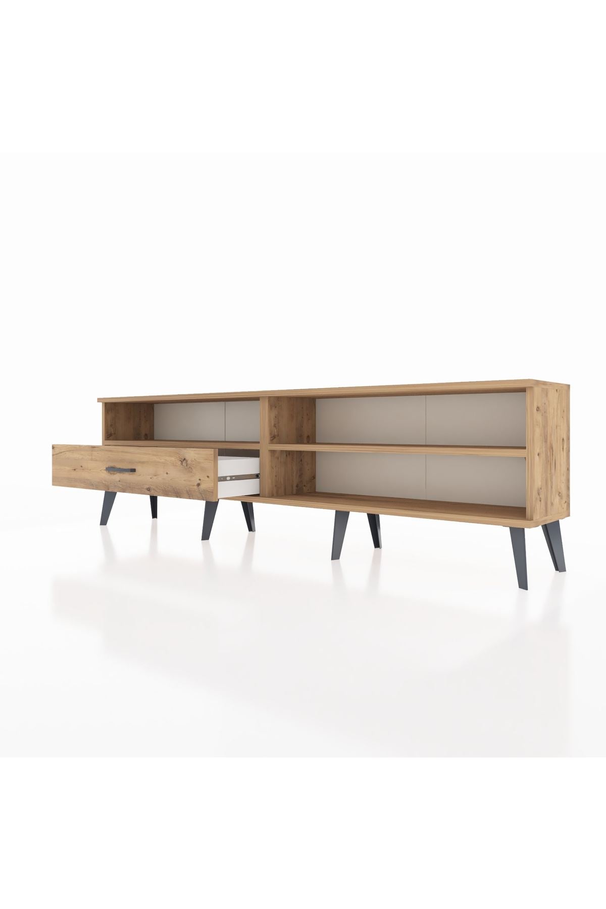 Arges TV Ünitesi 2 Raflı Tek Çekmeceli  176x30x51 Çam-Çam/Çam