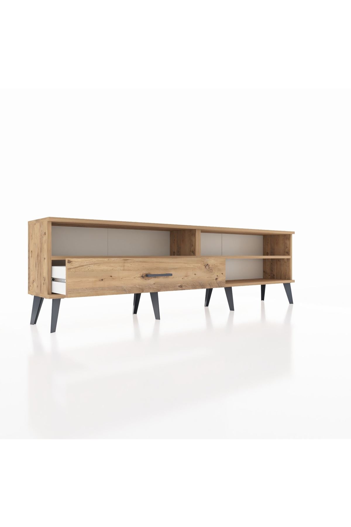 Arges TV Ünitesi 2 Raflı Tek Çekmeceli  176x30x51 Çam-Çam/Çam