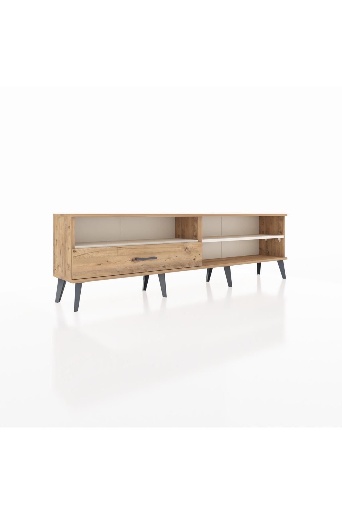 Arges TV Ünitesi 2 Raflı Tek Çekmeceli  176x30x51 Çam-Aytaşı/Çam