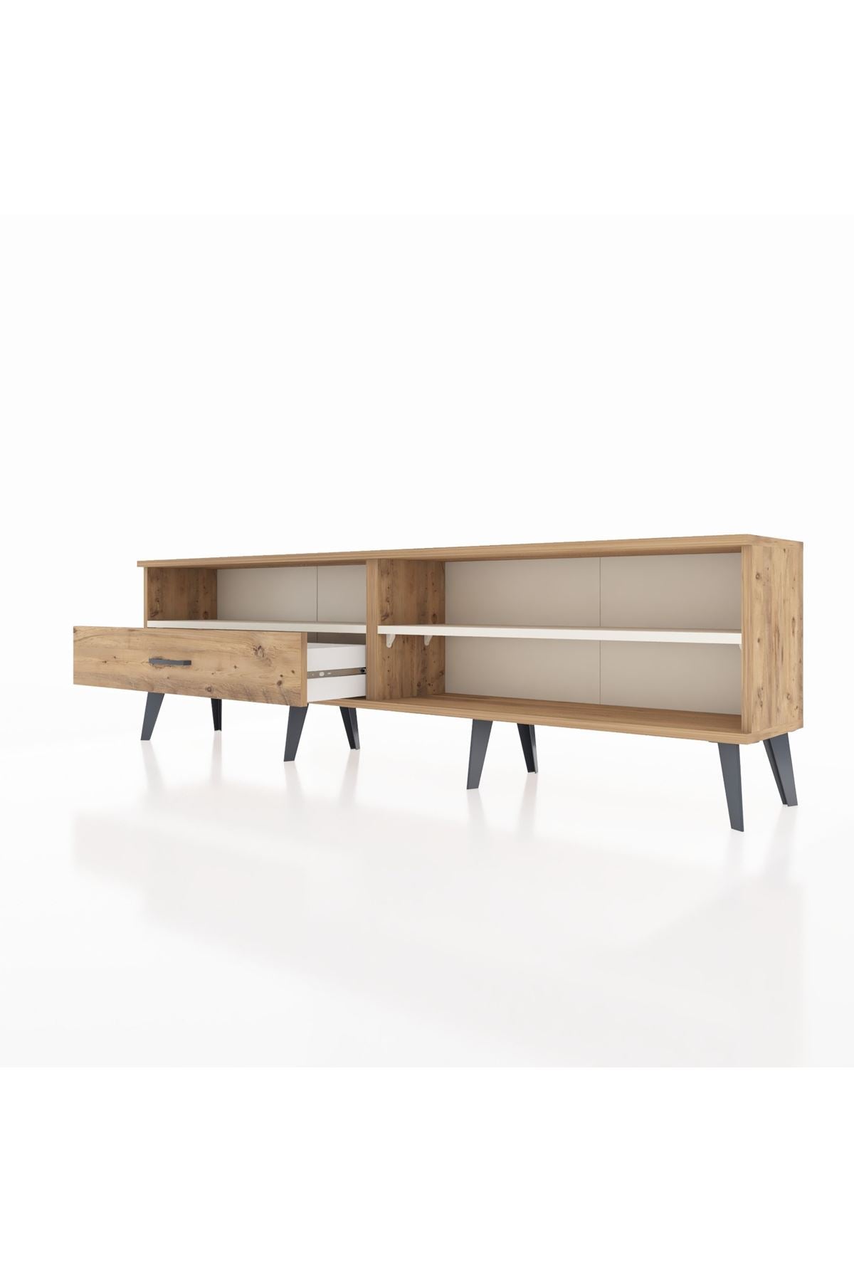 Arges TV Ünitesi 2 Raflı Tek Çekmeceli  176x30x51 Çam-Aytaşı/Çam