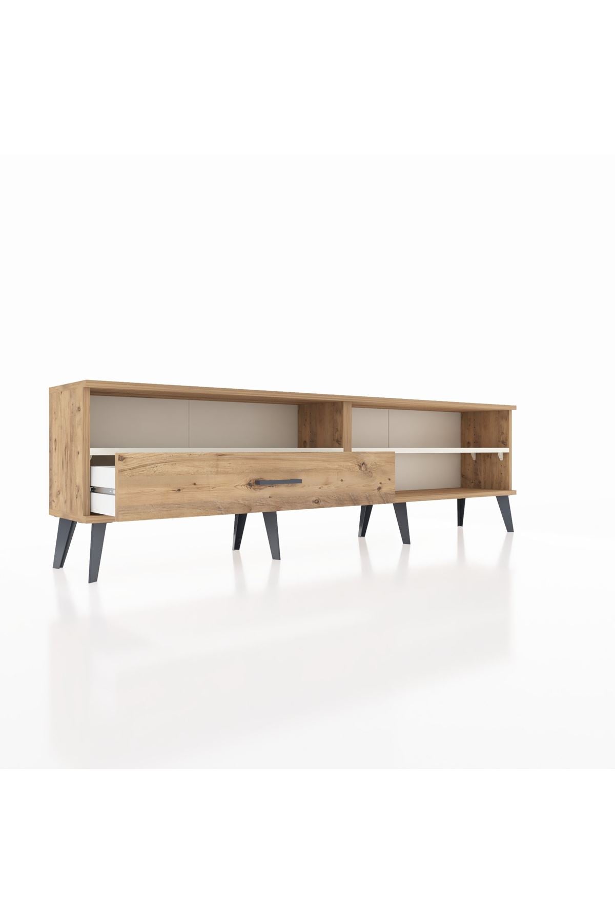 Arges TV Ünitesi 2 Raflı Tek Çekmeceli  176x30x51 Çam-Aytaşı/Çam