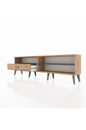 Arges TV Ünitesi 2 Raflı Tek Çekmeceli  176x30x51 Çam-Antrasit/Çam