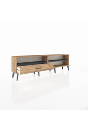 Arges TV Ünitesi 2 Raflı Tek Çekmeceli  176x30x51 Çam-Antrasit/Çam