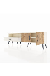 Arges TV Ünitesi 2 Raflı Tek Çekmeceli 2 Kapaklı 176x30x51 Aytaşı-Çam/Aytaşı