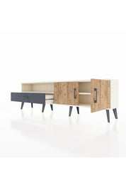 Arges TV Ünitesi 2 Raflı Tek Çekmeceli 2 Kapaklı 176x30x51 Aytaşı-Çam/Antrasit