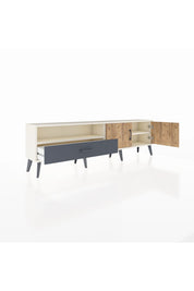 Arges TV Ünitesi 2 Raflı Tek Çekmeceli 2 Kapaklı 176x30x51 Aytaşı-Çam/Antrasit