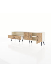 Arges TV Ünitesi 2 Raflı Tek Çekmeceli 2 Kapaklı 176x30x51 Aytaşı-Çam/Çam