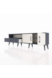 Arges TV Ünitesi 2 Raflı Tek Çekmeceli 2 Kapaklı 176x30x51 Antrasit-Aytaşı/Antrasit