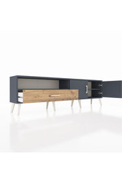 Arges TV Ünitesi 2 Raflı Tek Çekmeceli 2 Kapaklı 176x30x51 Antrasit-Antrasit/Çam