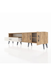 Arges TV Ünitesi 2 Raflı Tek Çekmeceli 2 Kapaklı 176x30x51 Çam-Çam/Aytaşı