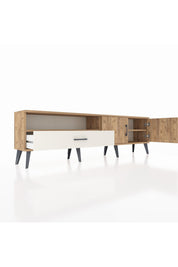 Arges TV Ünitesi 2 Raflı Tek Çekmeceli 2 Kapaklı 176x30x51 Çam-Çam/Aytaşı