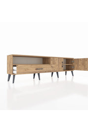 Arges TV Ünitesi 2 Raflı Tek Çekmeceli 2 Kapaklı 176x30x51 Çam-Çam/Çam