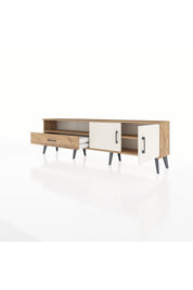 Arges TV Ünitesi 2 Raflı Tek Çekmeceli 2 Kapaklı 176x30x51 Çam-Aytaşı/Çam