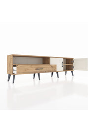 Arges TV Ünitesi 2 Raflı Tek Çekmeceli 2 Kapaklı 176x30x51 Çam-Aytaşı/Çam