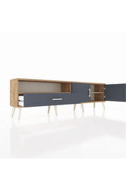 Arges TV Ünitesi 2 Raflı Tek Çekmeceli 2 Kapaklı 176x30x51 Çam-Antrasit/Antrasit