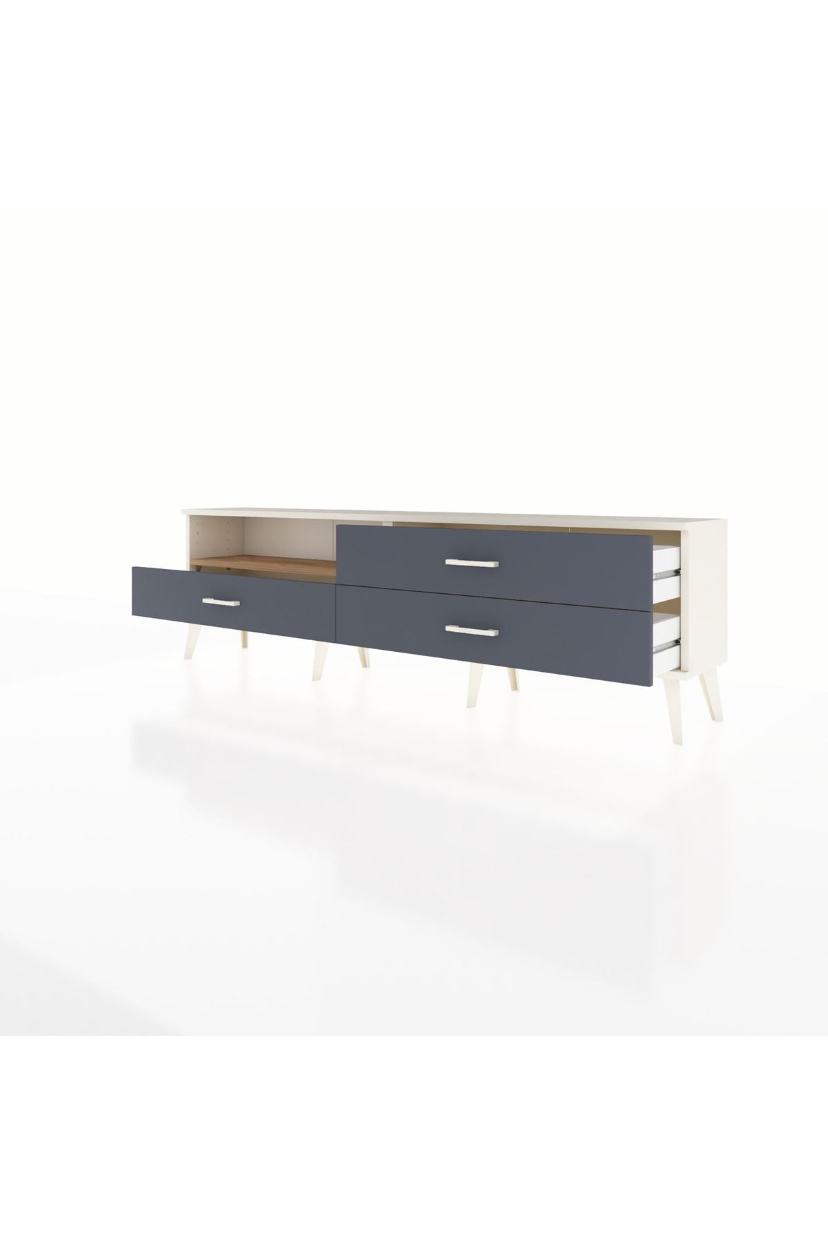 Arges TV Ünitesi Tek Raflı 3 Çekmeceli  176x30x51 Aytaşı-Çam/Antrasit