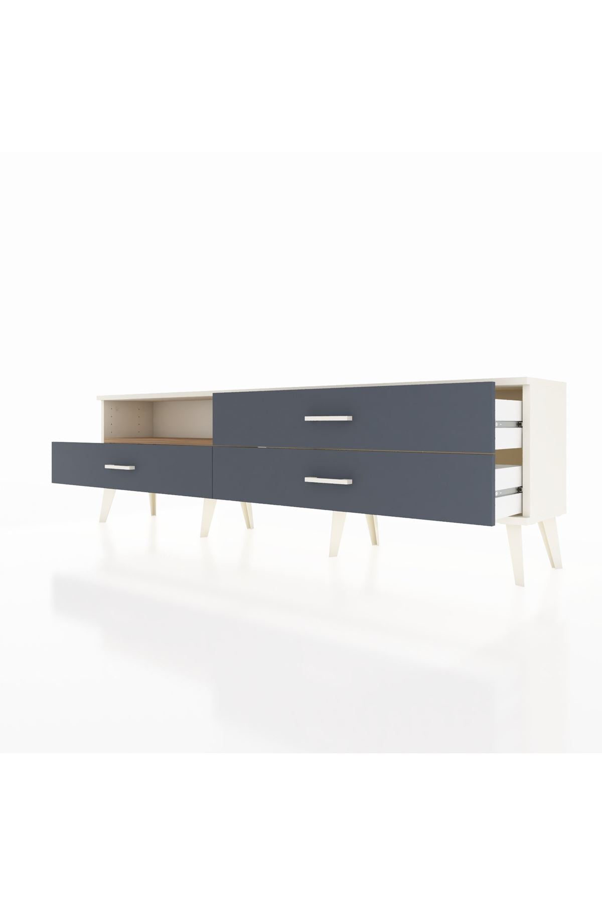 Arges TV Ünitesi Tek Raflı 3 Çekmeceli  176x30x51 Aytaşı-Çam/Antrasit