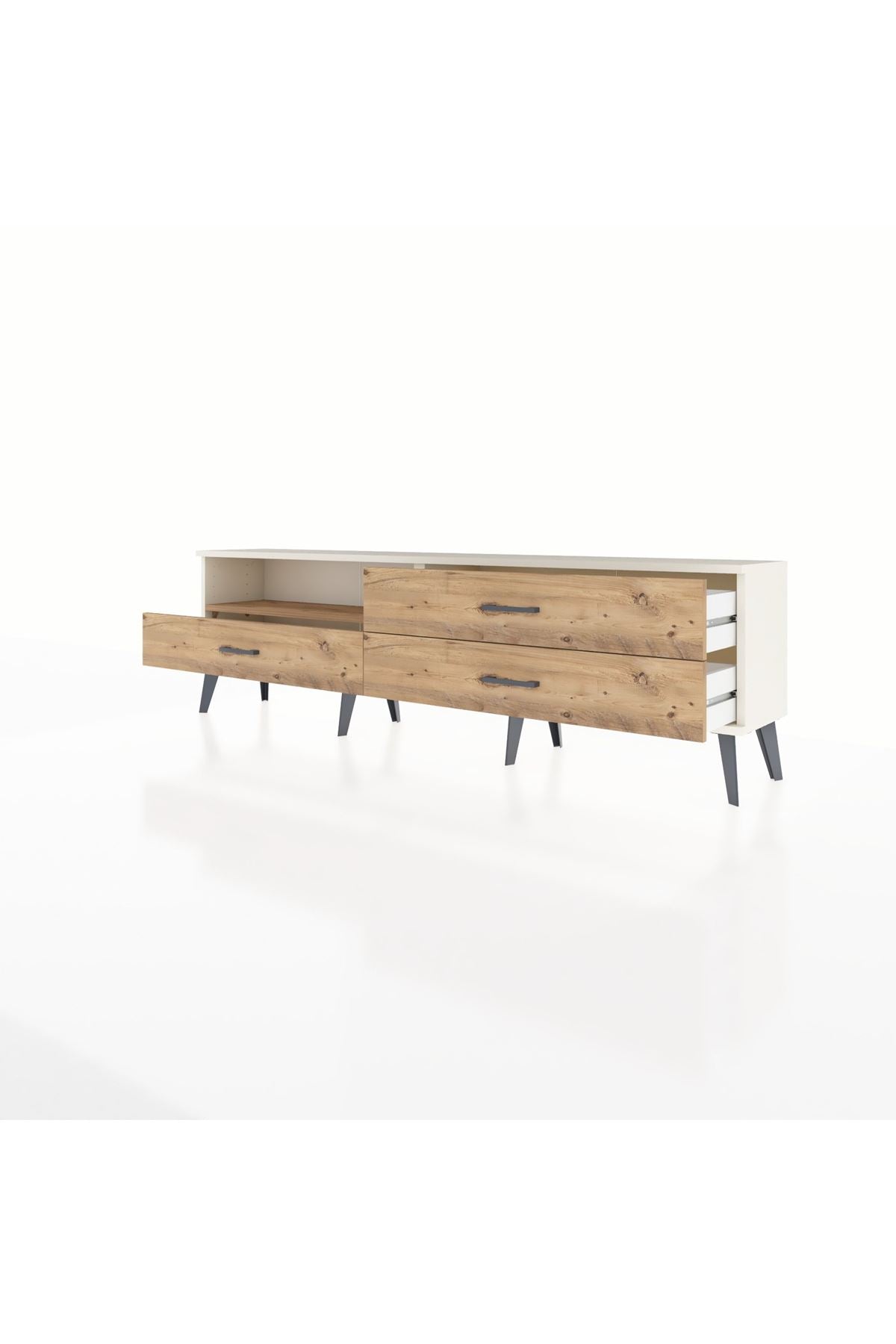 Arges TV Ünitesi Tek Raflı 3 Çekmeceli  176x30x51 Aytaşı-Çam/Çam