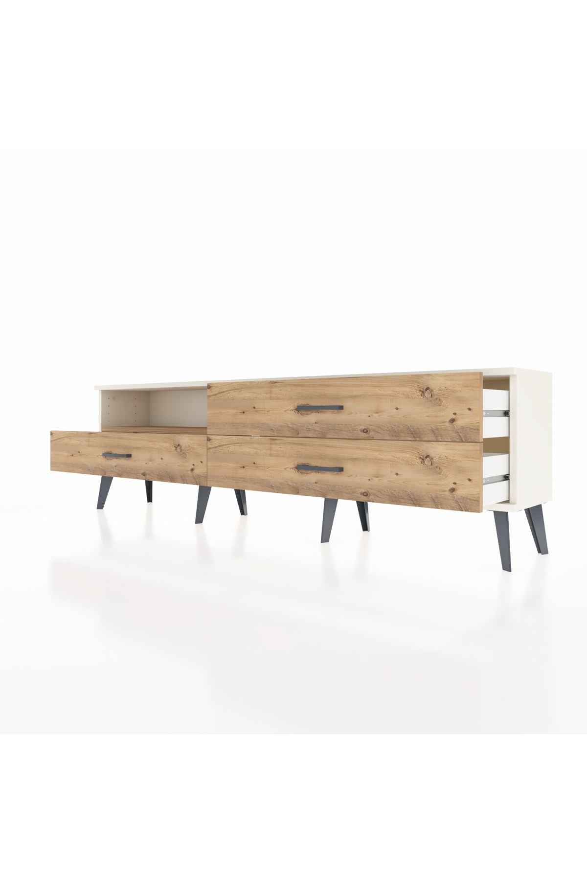 Arges TV Ünitesi Tek Raflı 3 Çekmeceli  176x30x51 Aytaşı-Çam/Çam