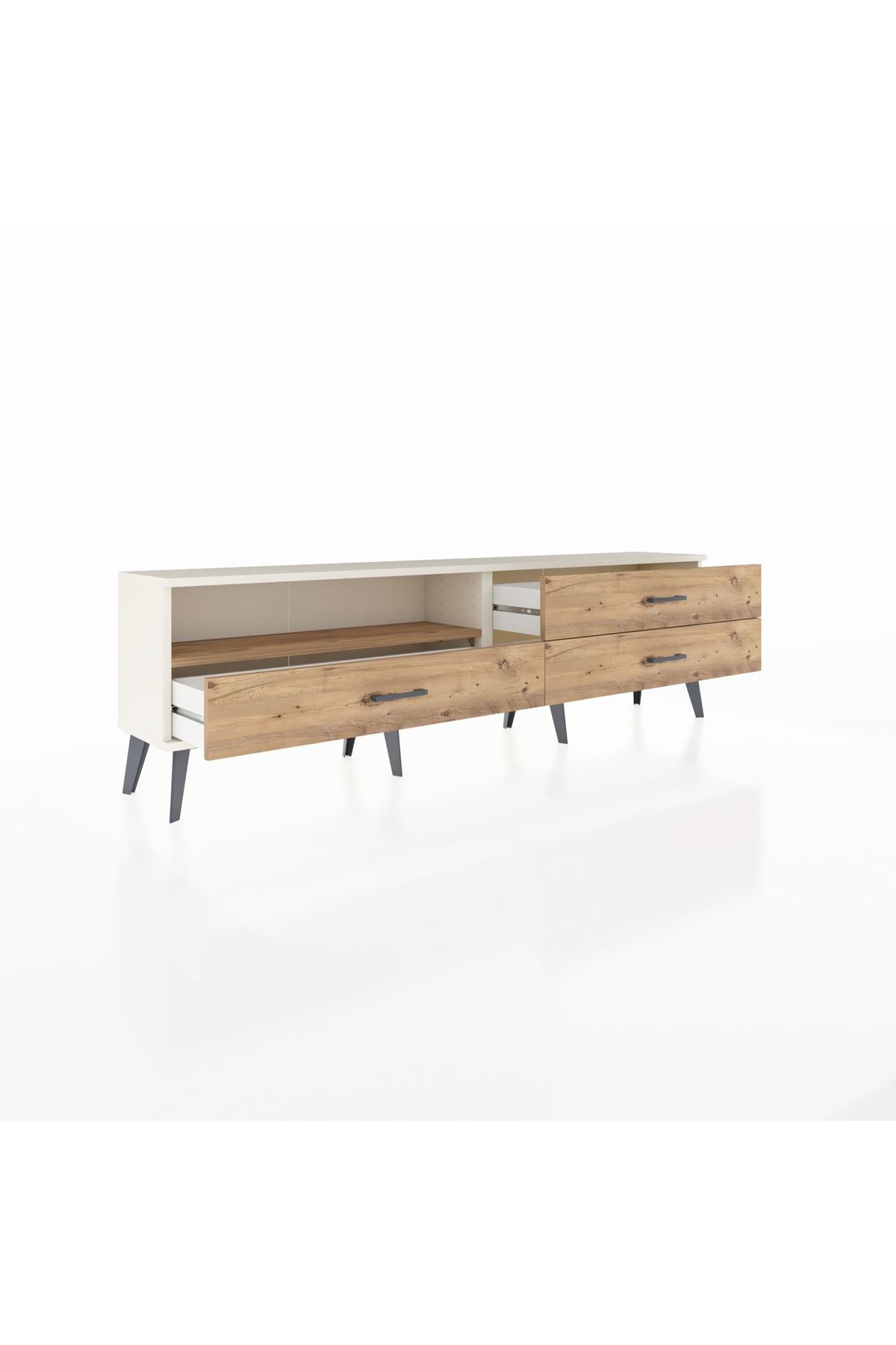 Arges TV Ünitesi Tek Raflı 3 Çekmeceli  176x30x51 Aytaşı-Çam/Çam