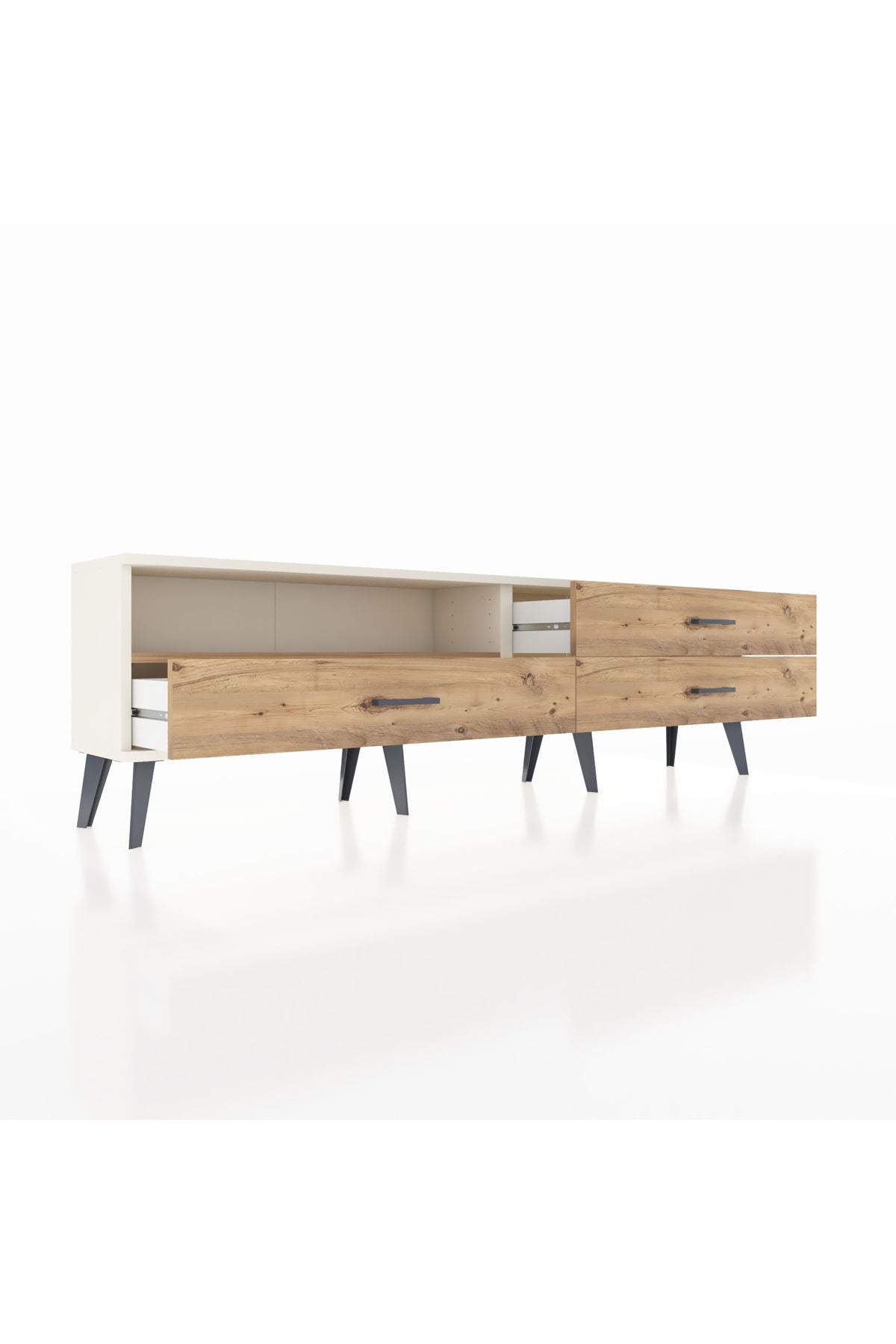 Arges TV Ünitesi Tek Raflı 3 Çekmeceli  176x30x51 Aytaşı-Çam/Çam