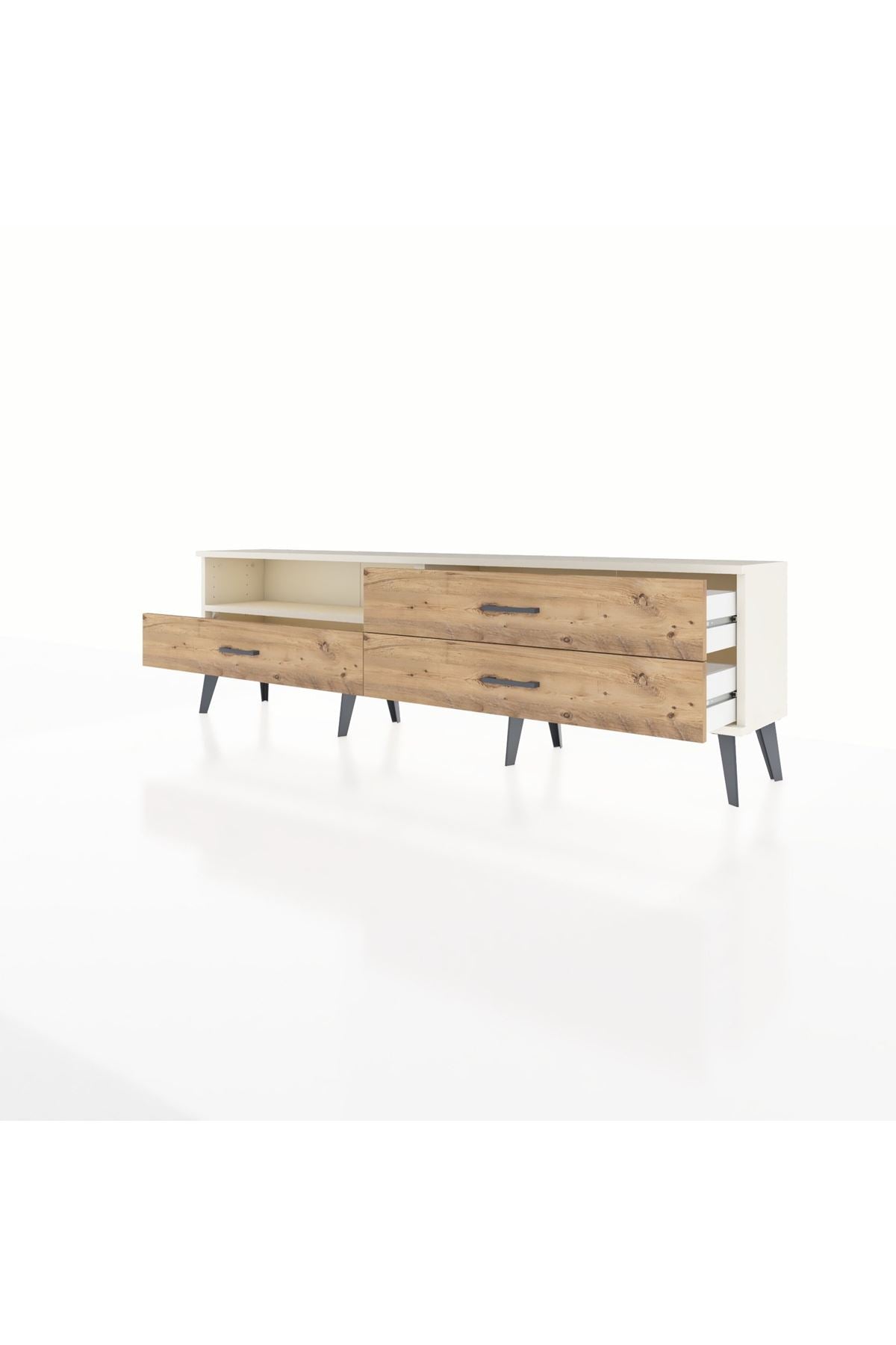 Arges TV Ünitesi Tek Raflı 3 Çekmeceli  176x30x51 Aytaşı-Aytaşı/Çam