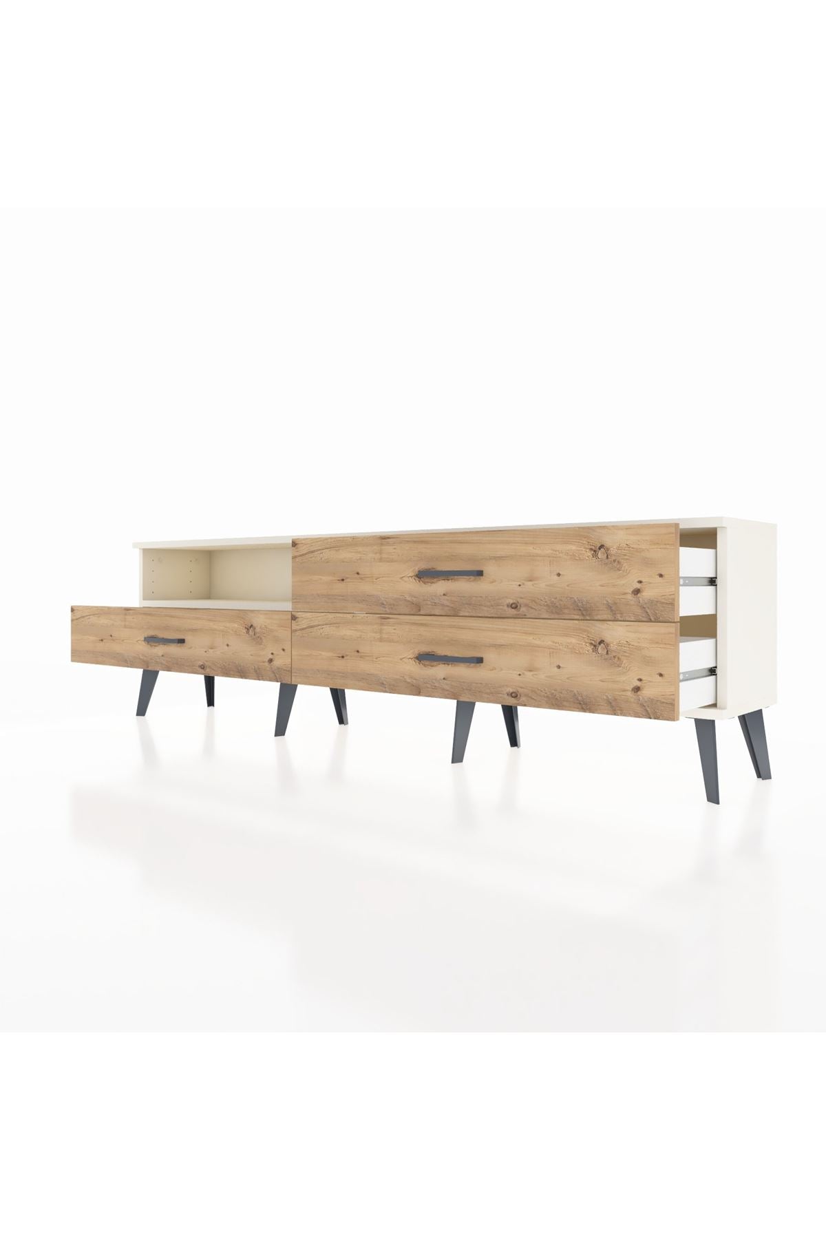 Arges TV Ünitesi Tek Raflı 3 Çekmeceli  176x30x51 Aytaşı-Aytaşı/Çam