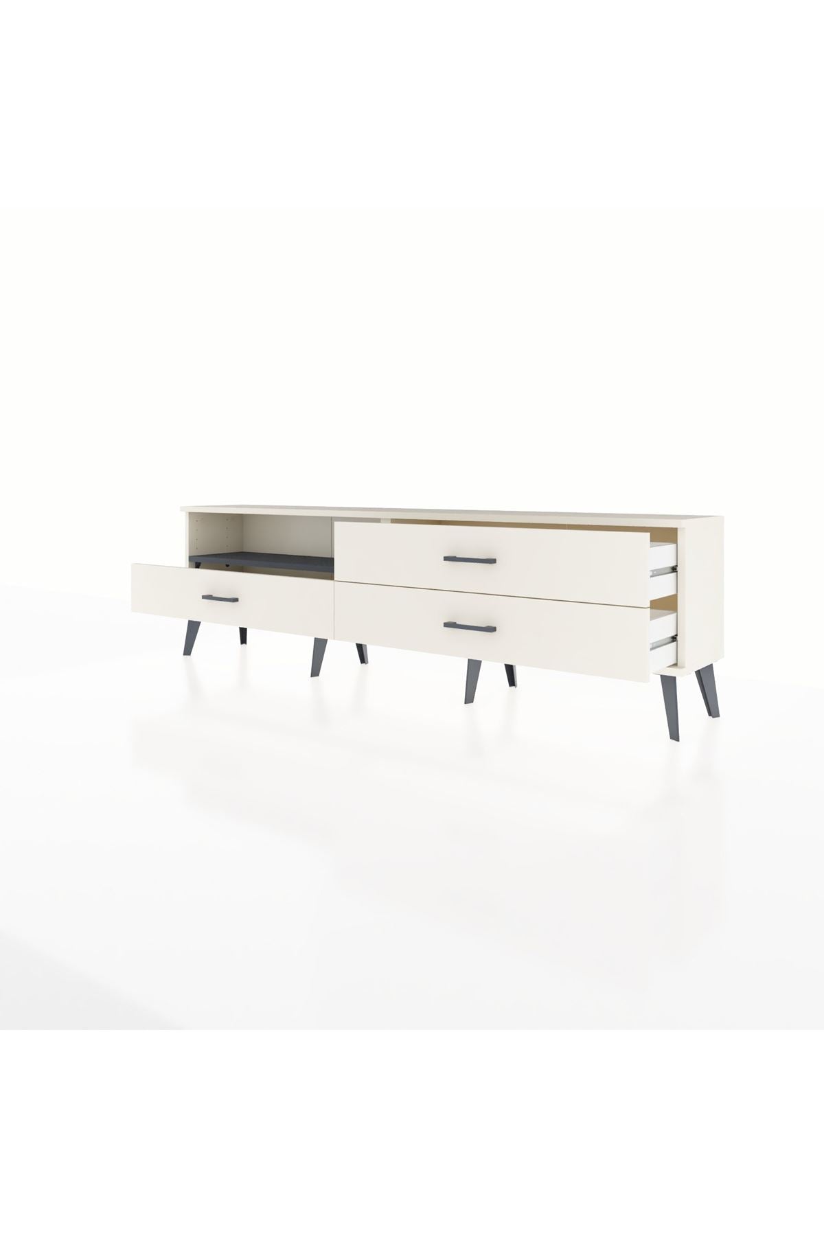 Arges TV Ünitesi Tek Raflı 3 Çekmeceli  176x30x51 Aytaşı-Antrasit/Aytaşı