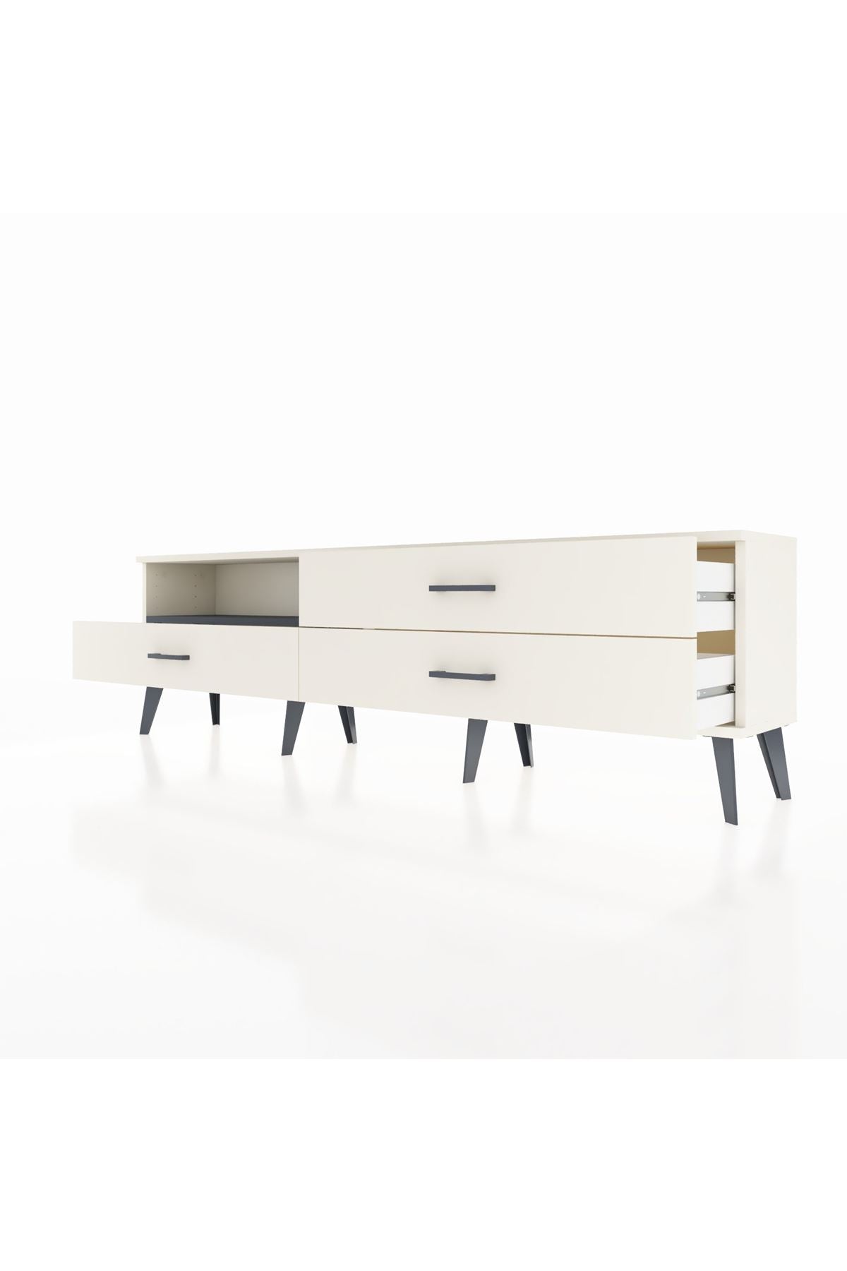 Arges TV Ünitesi Tek Raflı 3 Çekmeceli  176x30x51 Aytaşı-Antrasit/Aytaşı