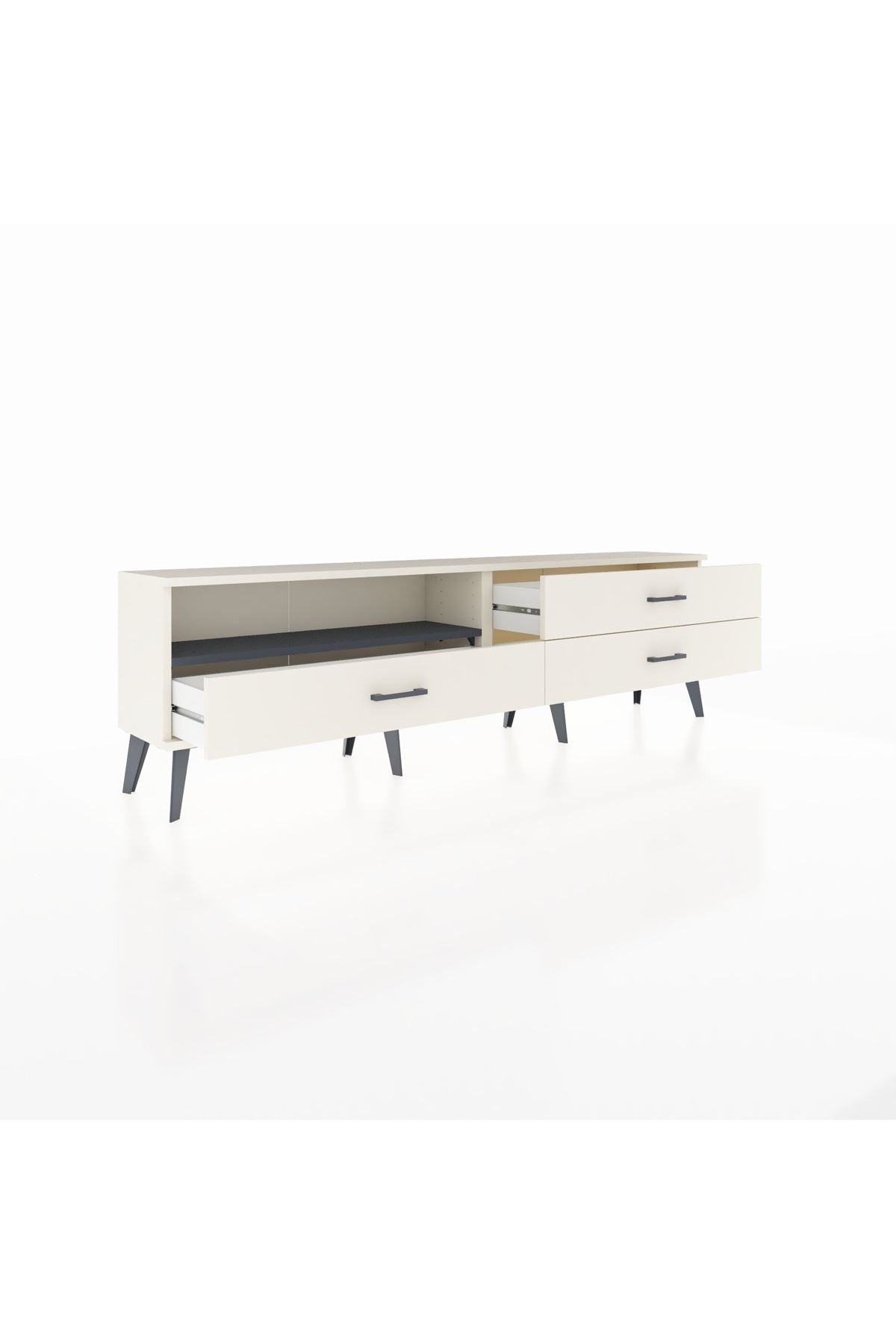 Arges TV Ünitesi Tek Raflı 3 Çekmeceli  176x30x51 Aytaşı-Antrasit/Aytaşı