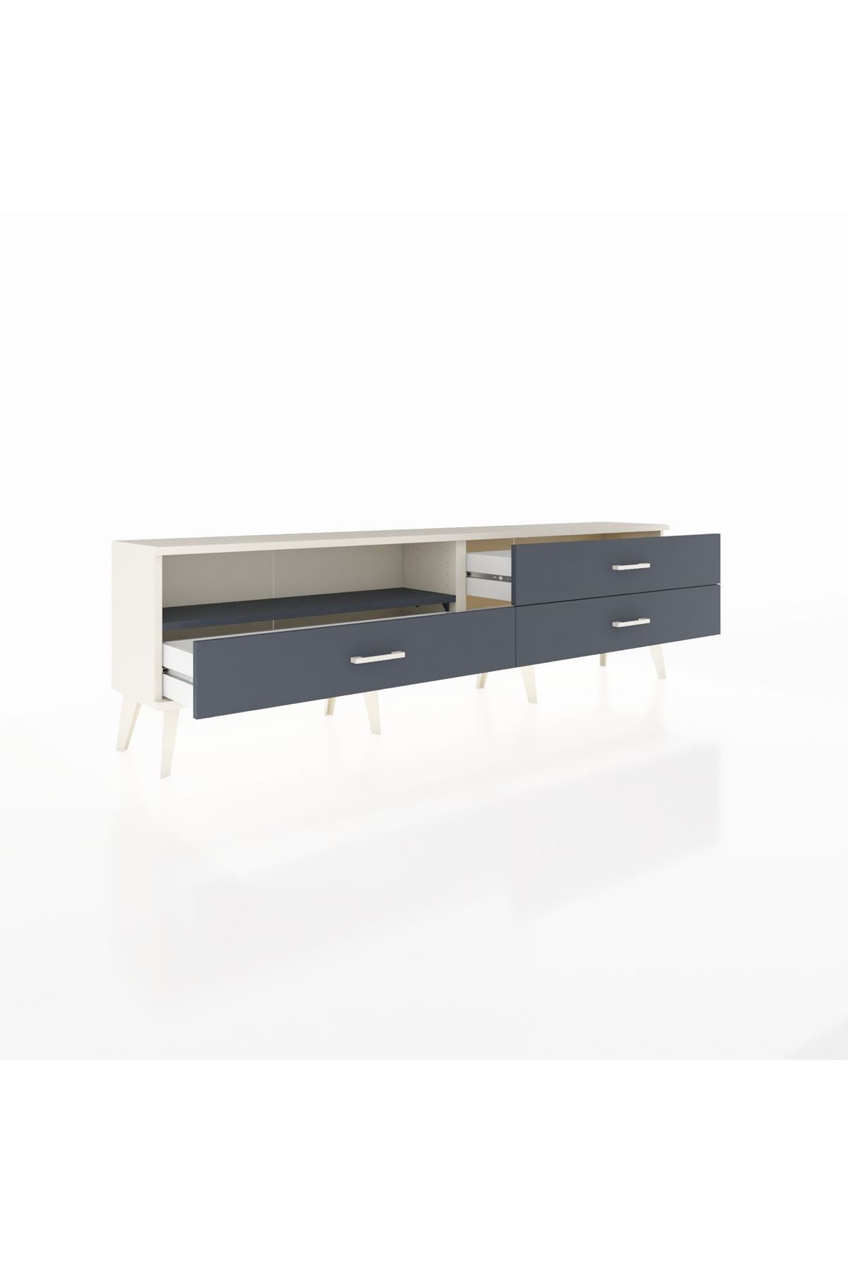 Arges TV Ünitesi Tek Raflı 3 Çekmeceli  176x30x51 Aytaşı-Antrasit/Antrasit