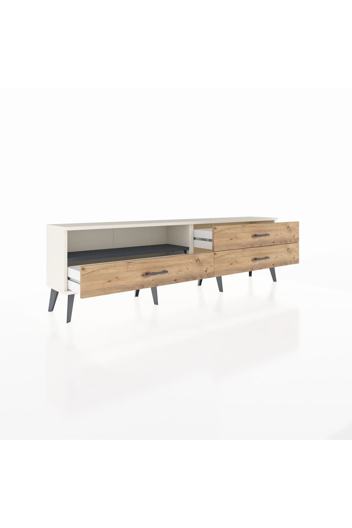 Arges TV Ünitesi Tek Raflı 3 Çekmeceli  176x30x51 Aytaşı-Antrasit/Çam