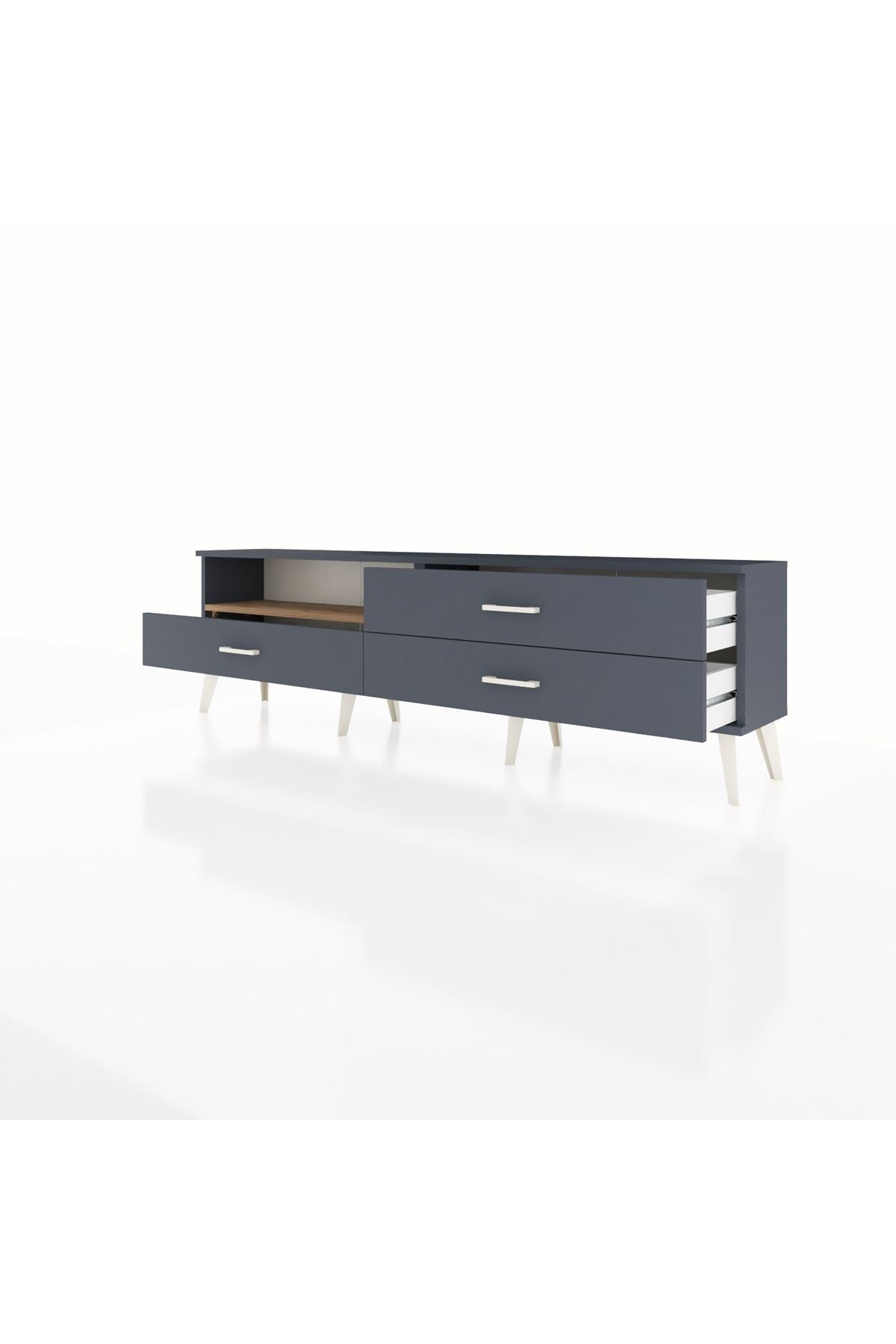 Arges TV Ünitesi Tek Raflı 3 Çekmeceli  176x30x51 Antrasit-Çam/Antrasit