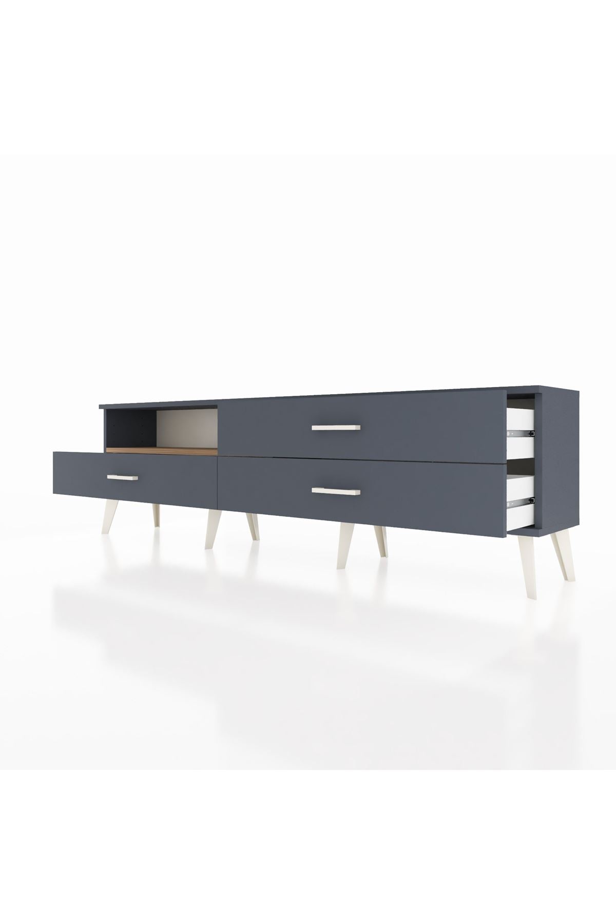 Arges TV Ünitesi Tek Raflı 3 Çekmeceli  176x30x51 Antrasit-Çam/Antrasit