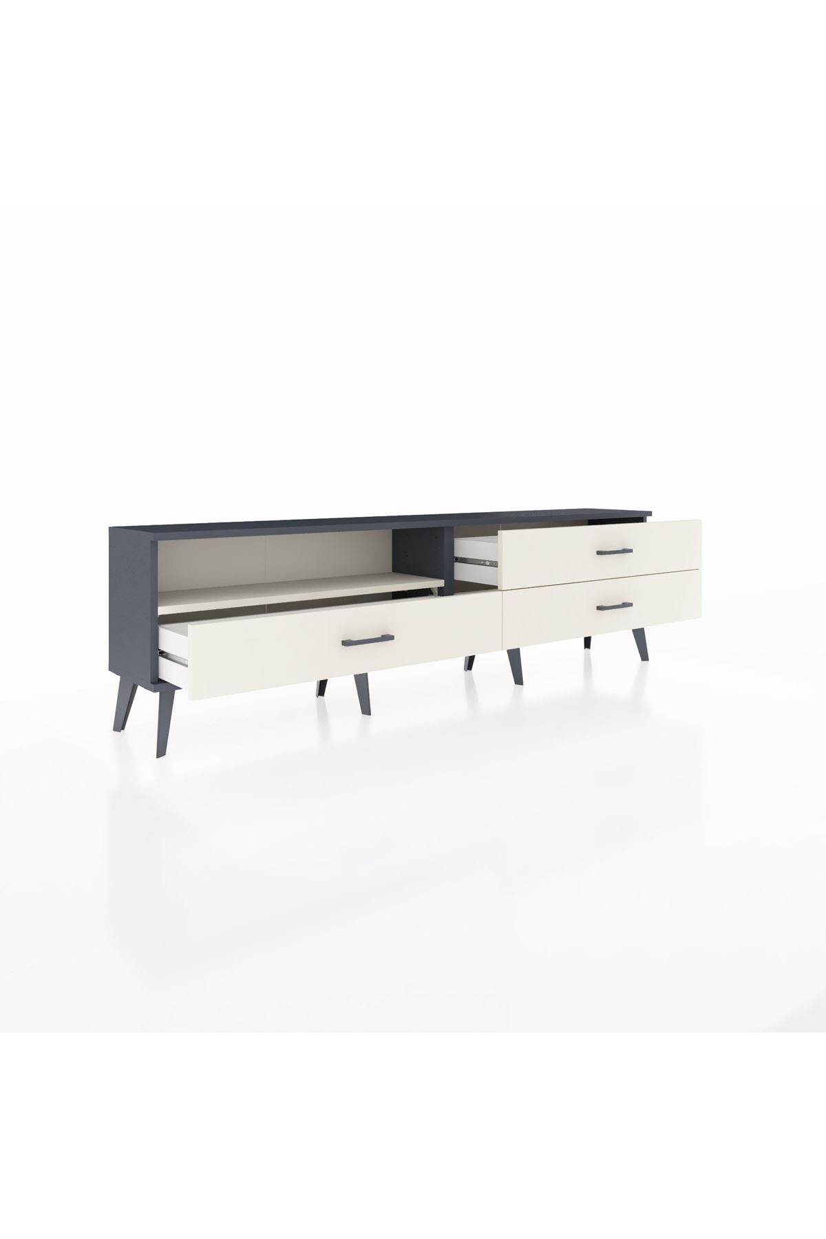 Arges TV Ünitesi Tek Raflı 3 Çekmeceli  176x30x51 Antrasit-Aytaşı/Aytaşı