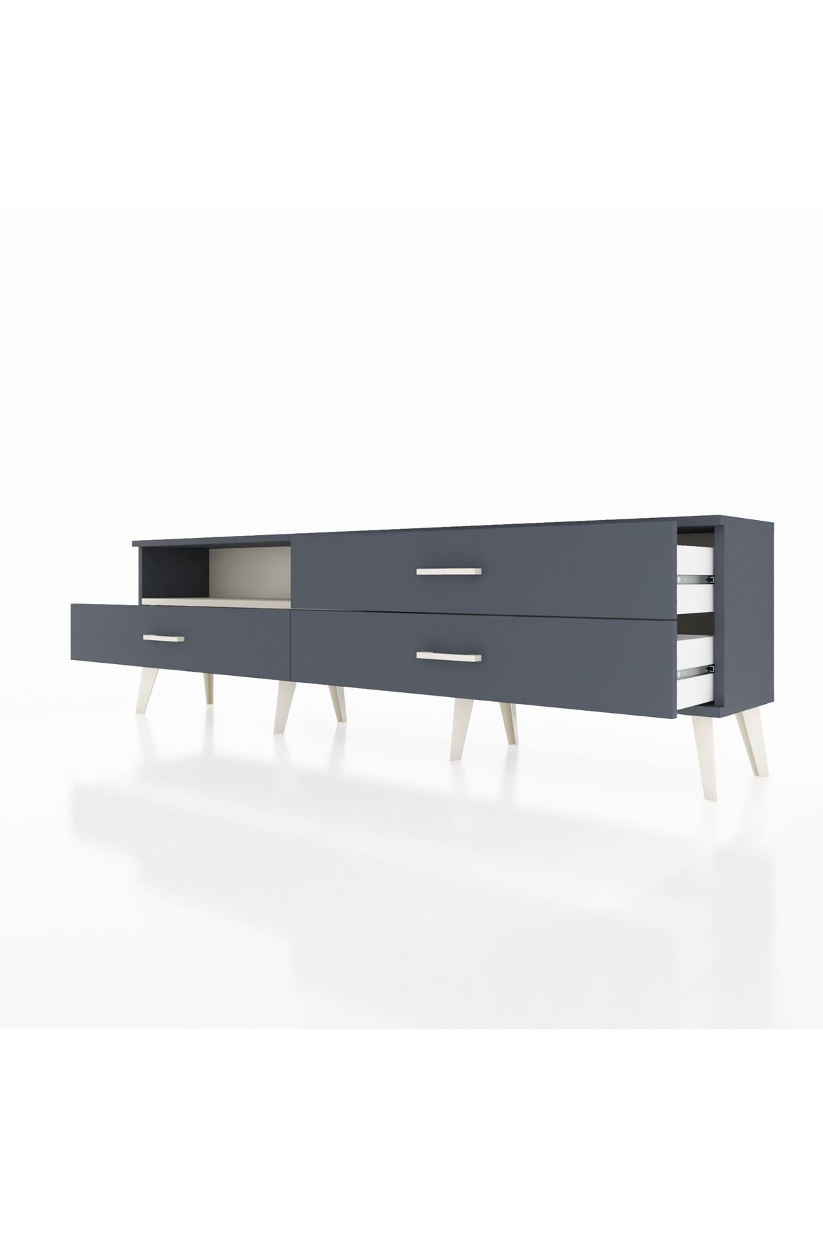 Arges TV Ünitesi Tek Raflı 3 Çekmeceli  176x30x51 Antrasit-Aytaşı/Antrasit