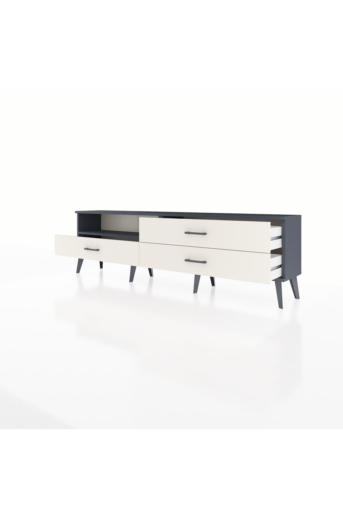 Arges TV Ünitesi Tek Raflı 3 Çekmeceli  176x30x51 Antrasit-Antrasit/Aytaşı