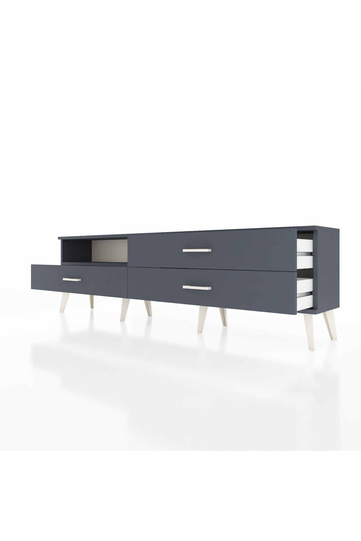 Arges TV Ünitesi Tek Raflı 3 Çekmeceli  176x30x51 Antrasit-Antrasit/Antrasit