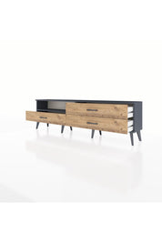 Arges TV Ünitesi Tek Raflı 3 Çekmeceli  176x30x51 Antrasit-Antrasit/Çam