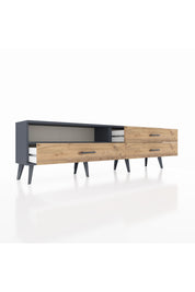 Arges TV Ünitesi Tek Raflı 3 Çekmeceli  176x30x51 Antrasit-Antrasit/Çam