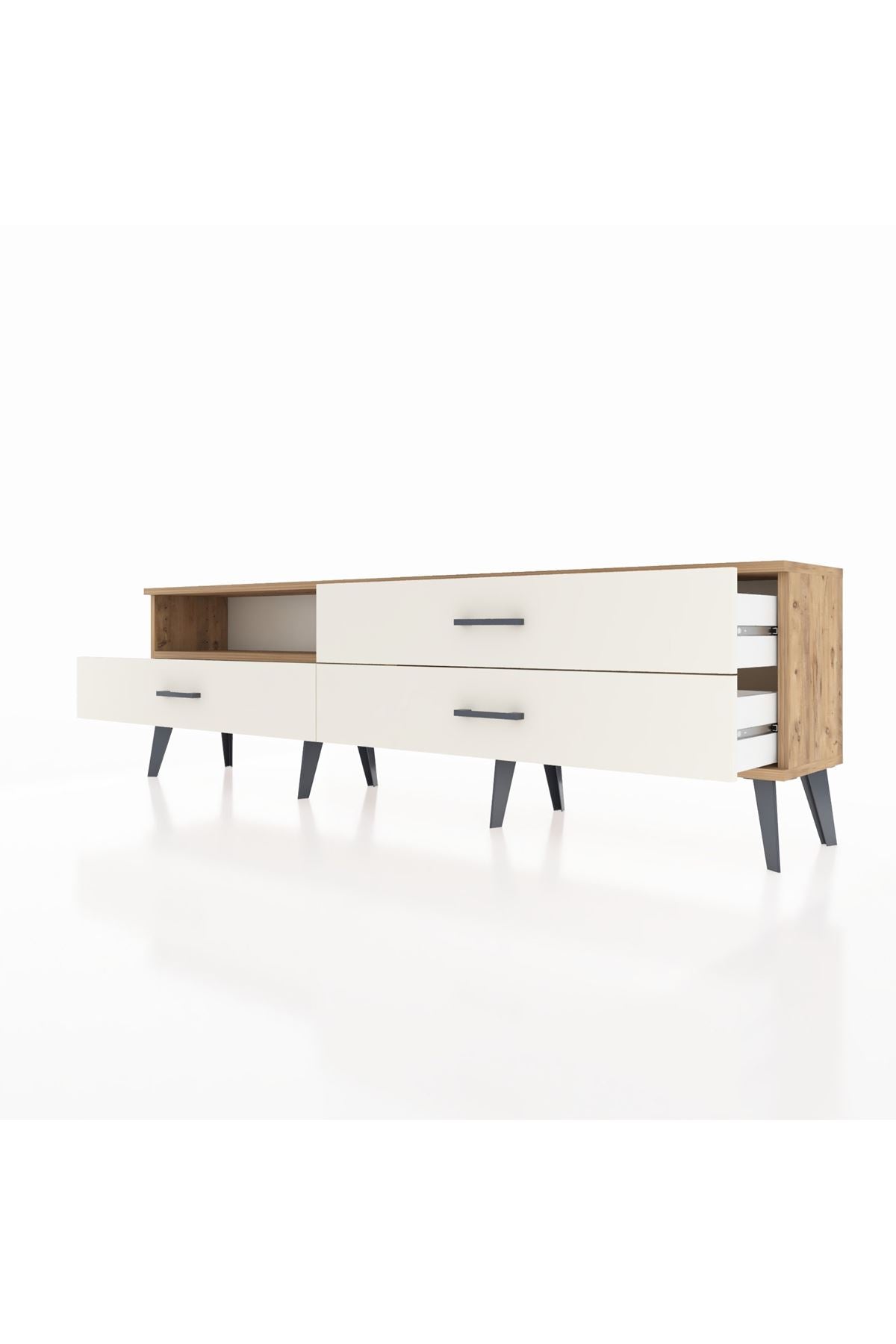 Arges TV Ünitesi Tek Raflı 3 Çekmeceli  176x30x51 Çam-Çam/Aytaşı